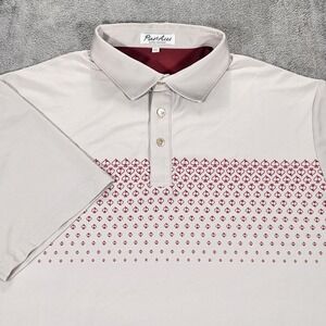 Pins & Aces Polo Shirt Mens XL Gray Spade Geo Print Golf Performance Stretch